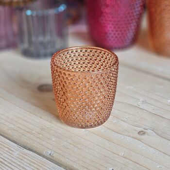 Spot Glass Orange Tea Light Holder, 2 of 2