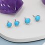 Sterling Silver Genuine Turquoise Gemstone Stud Earrings, thumbnail 7 of 12