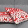 Xmas Pillow Cover With Red And White Christmas Deers, thumbnail 4 of 7