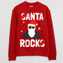 Santa Rocks Men's Christmas Jumper, thumbnail 3 of 4