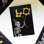 60th Balloon Skeleton Gothic Birthday Card, thumbnail 6 of 6