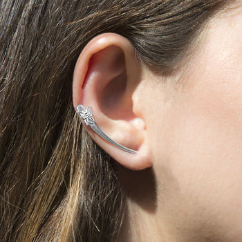 Sterling Silver Butterfly Ear Climber, 2 of 4