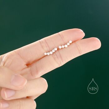 Genuine Freshwater Pearl Curved Bar Earrings, 2 of 11