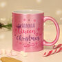 Personalised Queen Of Christmas Pink Mug, thumbnail 1 of 3