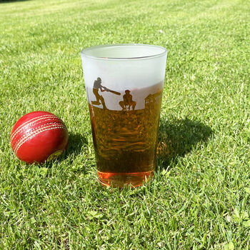 Cricket Batsmen Etched Pint Glass, 7 of 7