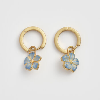 Forget Me Not Flower Huggie Earrings, 5 of 9