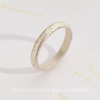 Personalised 9ct Gold Textured Wedding Band, 6 of 9