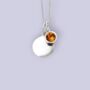 Genuine Citrine Cz Necklace In Sterling Silver, thumbnail 4 of 12