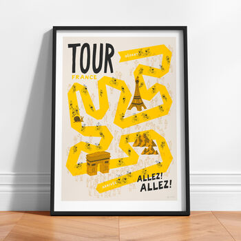 Set Of Three Grand Tours Cycling Prints, Tour Giro Vuelta, Cyclist Gift, 3 of 10