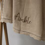 Personalised Knitted Baby Blanket In Caramel, thumbnail 1 of 4