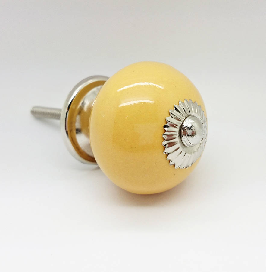 yellow ceramic door knobs cupboard drawer pull handles by g decor