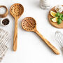 Traditional Olive Wood Slotted Spoon, thumbnail 1 of 4