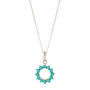 Halo Radiance Turquoise Silver Small Necklace, thumbnail 2 of 12