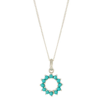 Halo Radiance Turquoise Silver Small Necklace, 2 of 12