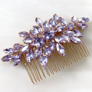 Lilac Crystal Hair Comb, 5 of 5