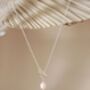 Natural Pearl Sterling Silver T Bar Necklace, thumbnail 4 of 7