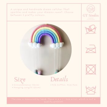 Rainbow Wall Hanging Decoration For Baby Room, 5 of 7