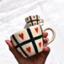 Checked Heart Coffee Mug, thumbnail 2 of 3