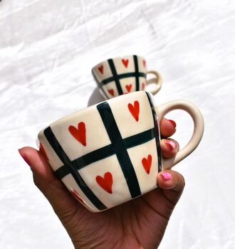 Checked Heart Coffee Mug, 2 of 3