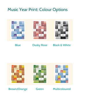 Personalised 50th Birthday Print Music 1974 Year Gift, 4 of 12