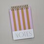 Large Chunky Notepad Lilac And Ochre Stripes, thumbnail 1 of 2