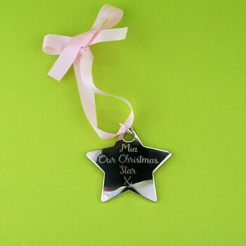 Personalised Christmas Star Tree Decoration, 5 of 9