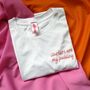 Personalised Hand Embroidered Men's White T Shirt, thumbnail 7 of 12