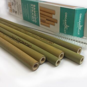 Reusable Bamboo Straws Set Of Six, 5 of 5