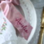 Embroidered Satin Ribbon Bow Embroidered With Guest Name, thumbnail 5 of 9