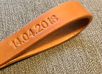 Personalised Tan Leather Keyring, 4 of 12