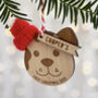 Dog's Wooden First Christmas Decoration, thumbnail 1 of 2