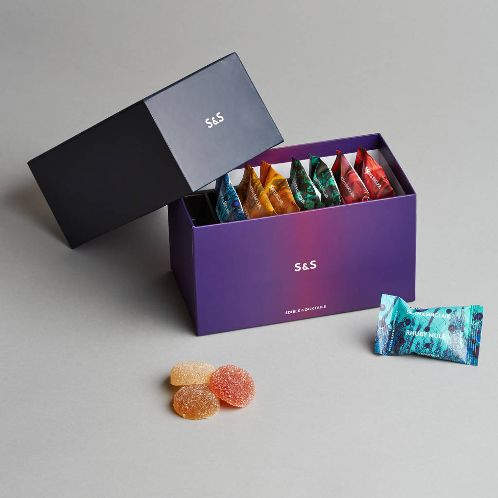 luxury mixed cocktail alcoholic sweets box of 16 by smith & sinclair