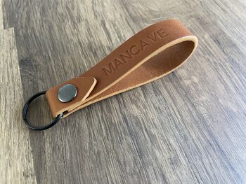 Personalised Tan Leather Keyring, 12 of 12