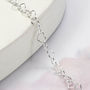 Sterling Silver Hearts Anklet, thumbnail 2 of 4