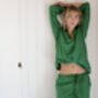 Organic Cotton Plain Green Unisex Pyjama, thumbnail 4 of 5