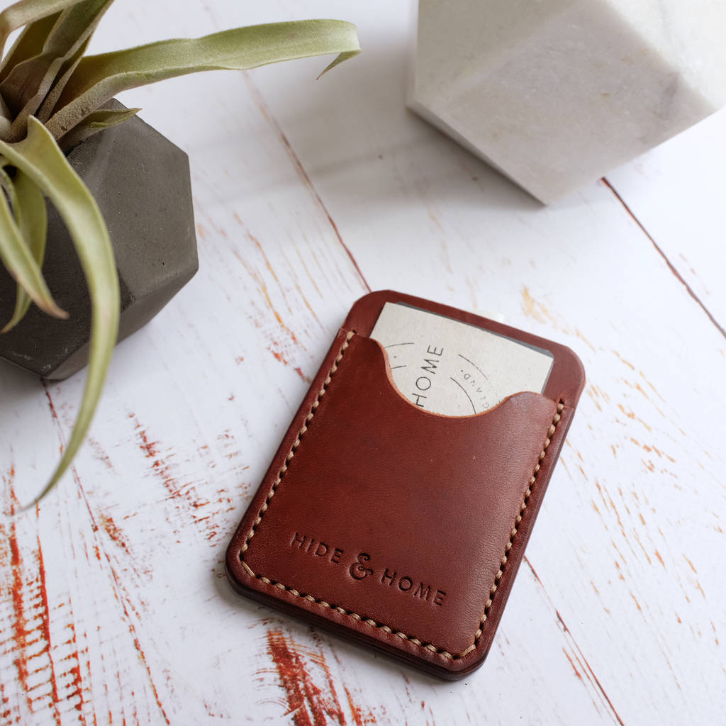 Slim Leather Card Holder By Hide & Home | notonthehighstreet.com