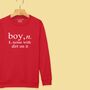 'Boy: Noise With Dirt' Definition Sweatshirt For Boys, thumbnail 4 of 11