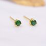 Emerald Green Cz Crystal Stud Earrings, thumbnail 1 of 12