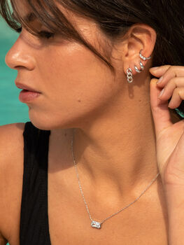 Pair Of Adjustable Ear Cuffs With Three Cluster Stones, 2 of 3