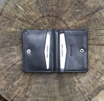 Woodland Collection Black Leather Card Holder – Slim Rfid Wallet, 3 of 6