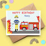 Personalised Firefighter Child Birthday Card, thumbnail 3 of 5