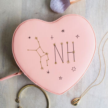 Personalised Constellation Heart Travel Jewellery Case, 3 of 6