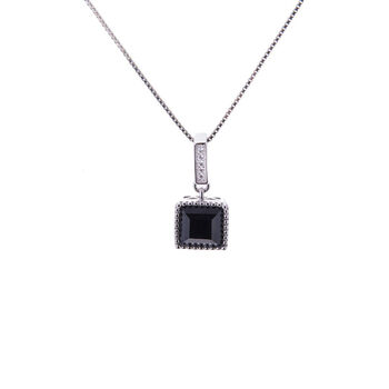 Sapphire 925 Sterling Silver Square Necklace, 2 of 3