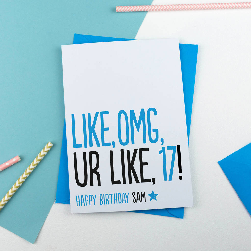 Teenager Birthday Card Personalised By A Is For Alphabet ...