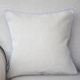 Grey Cushion Cover With Cornflower Blue Piping, thumbnail 2 of 3