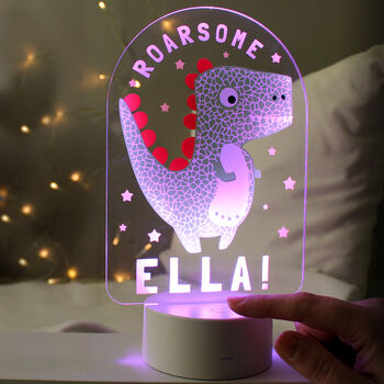Personalised Cute Dinosaur Night Light, 2 of 5