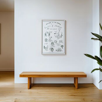 Timeline/Welcome Sign Bespoke Hand Illustrated Wedding Sign, 3 of 6