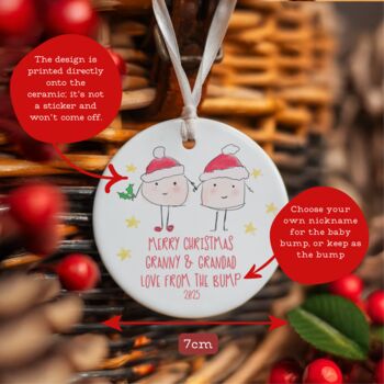 To Grandparents From The Bump Xmas Tree Decoration C, 2 of 3