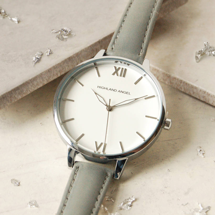 ladies watch with leather strap by highland angel