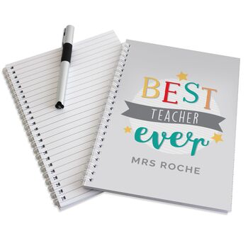 Personalised 'Best Teacher Ever' A5 Notebook, 2 of 2